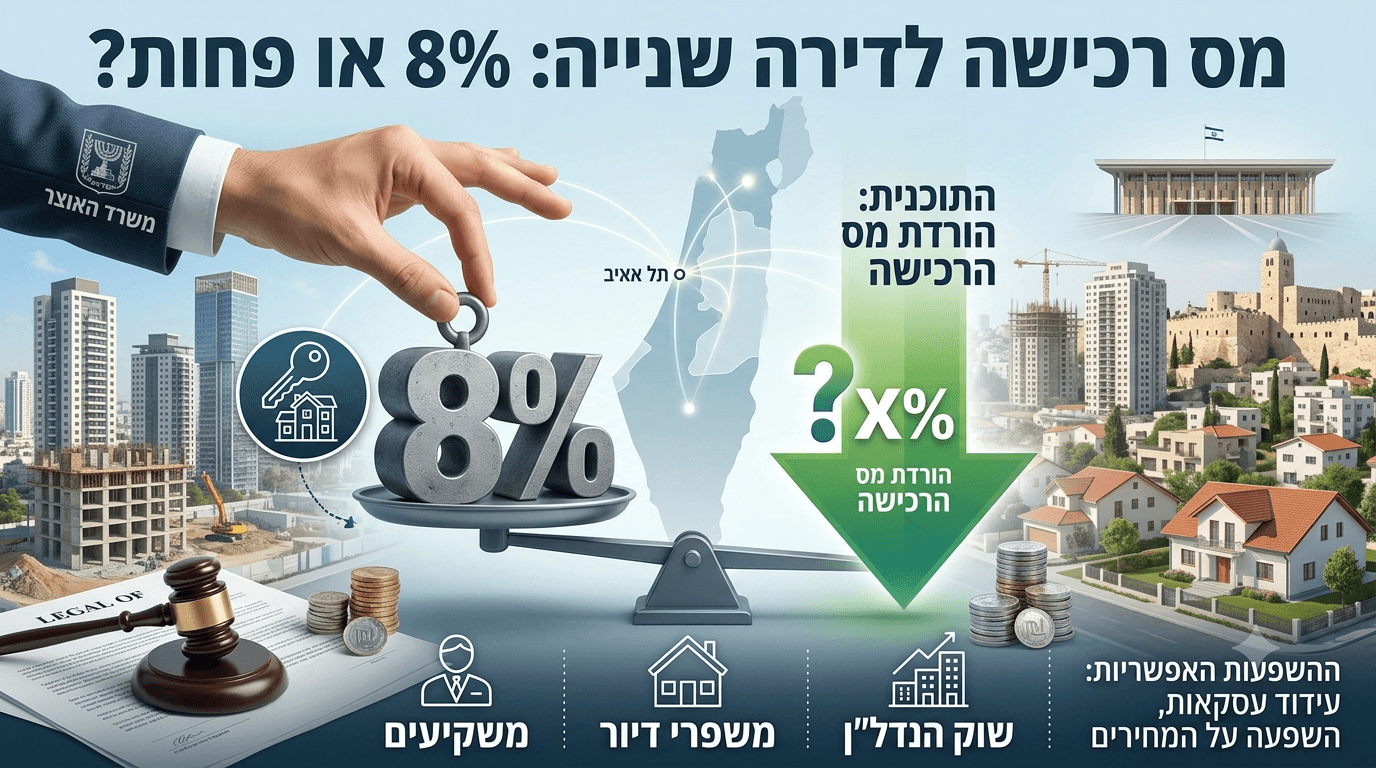 מס רכישה למשקיעים: למה יש קריאה להורדה, ומה זה אומר לשוק הדירות בתל אביב